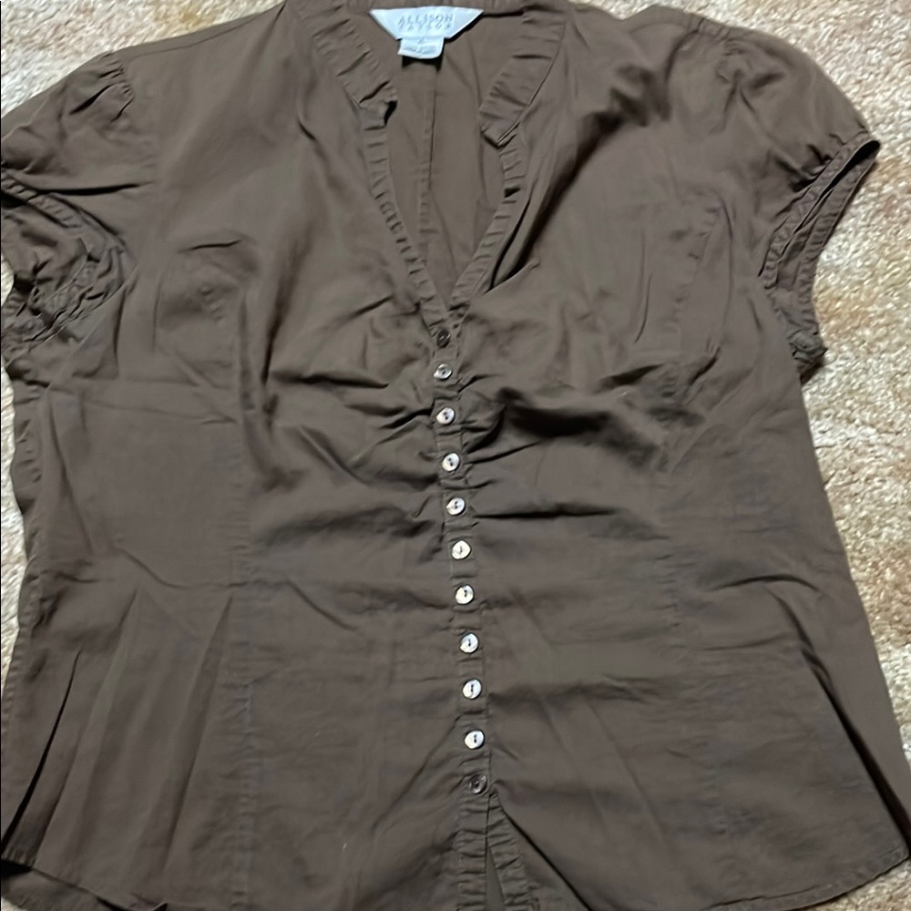 Allison Taylor Chocolate Button-Down Shirt size xl